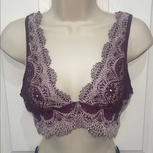 Victoria's Secret Burgundy Lace Bralette size L